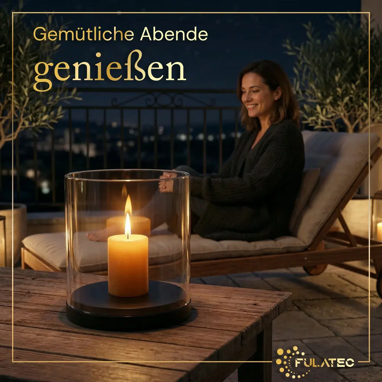 Detailaufnahme des Windlichts mit Material und Verarbeitung
